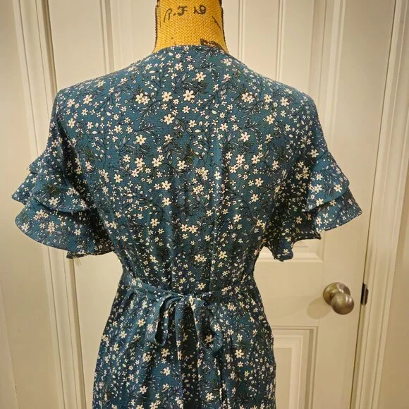 *SOLD X LIST*Max Studio Floral Green Dress Size M - Picture 9 of 12